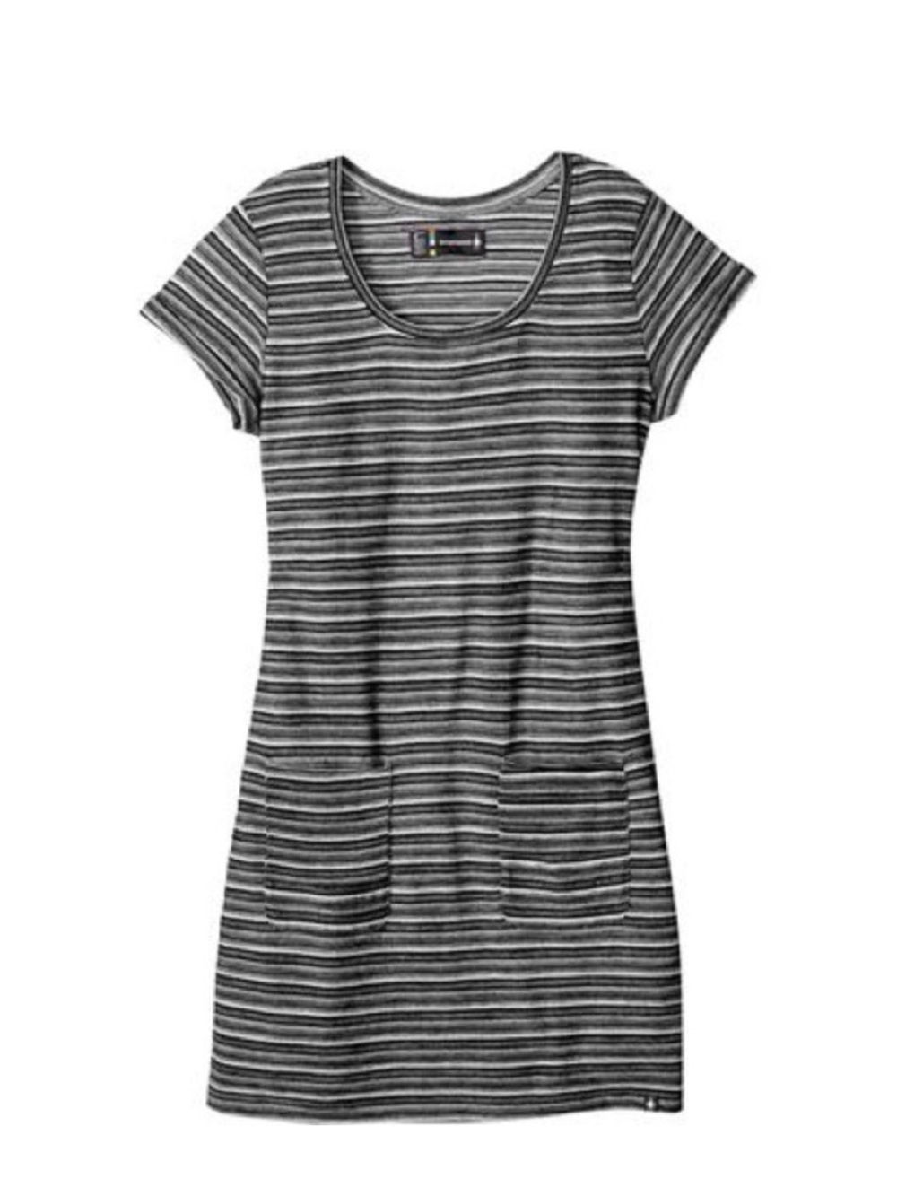 Smartwool Gray Striped Short-Sleeve Dress—Size Medium